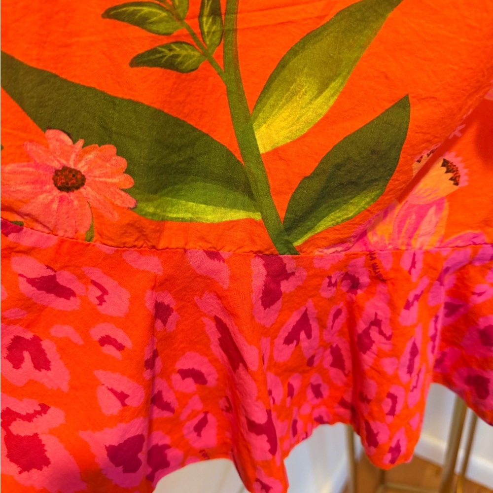 Farm Rio Floral Beach Cover Up with Ruffle Hem - Picture 3 of 6